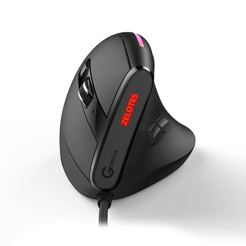 Gaming Console Buttons - JOMAA เมาส์สําหรับเล่นเกมแบบมีสาย RGB แนวตั้ง Ergonomic Mice