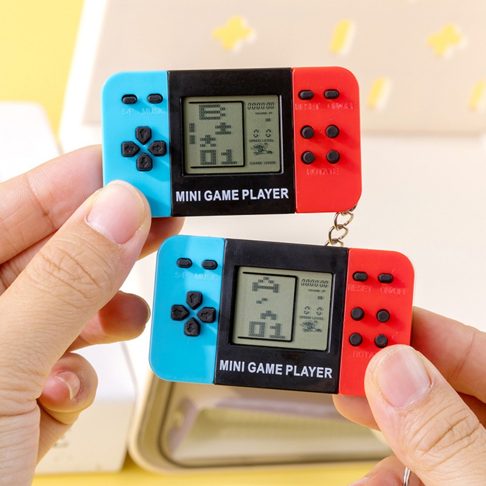 Gaming Console Keychain - พวงกุญแจคอนโซลเกมพกพาเทตริสคลาสสิก ของเล่นปริศนาแบบย้อนยุค พกพาสะดวก สำหรับผู้ชายและผู้หญิง