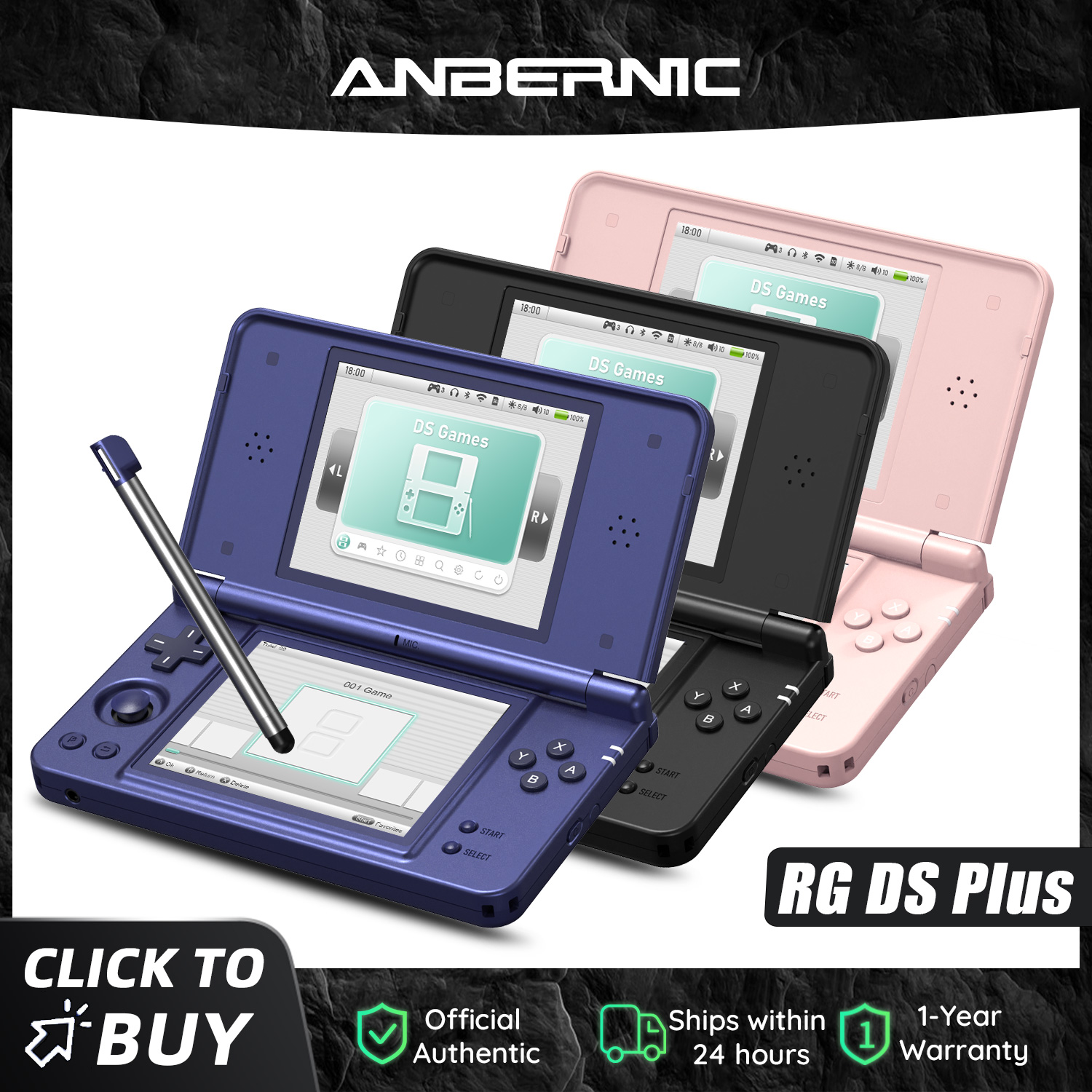 Gaming Console Under 5000 - เครื่องเล่นเกมพกพา Anbernic RG DS Plus หน้าจอคู่