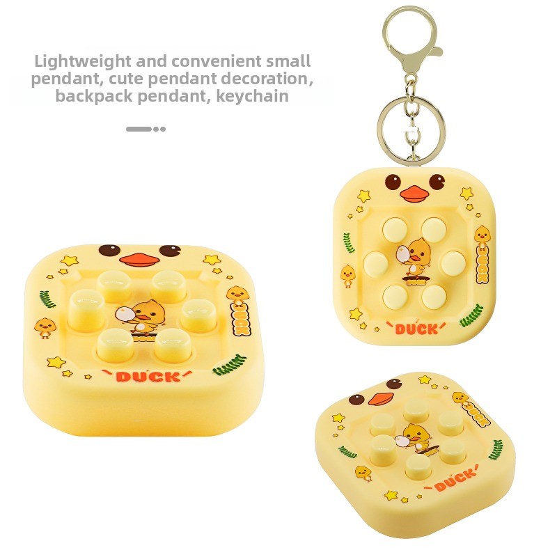 Gaming Console Keychain - เครื่องเล่นเกมพกพาแบบการ์ตูน Whack-a-Mole, ของเล่นเสริมสร้างความสนุกเพื่อการศึกษาและคลายเครียด, พวงกุญแจ, ของขวัญวันเกิด