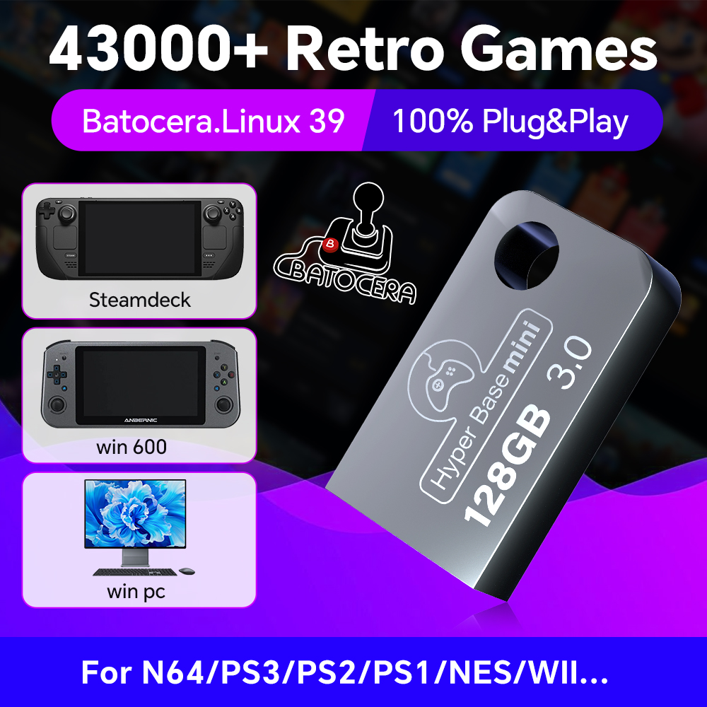 Gaming Console Latest - Batocera แฟลชไดร์ฟ USB 128G สำหรับ Windows